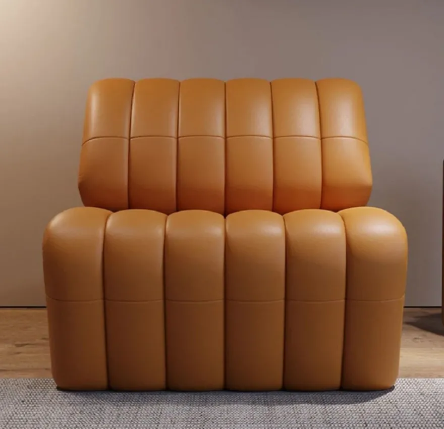 Casa Padrino Luxus Designer Leder Sessel Braun 75 x 135 x H. 80 cm - Echtleder Wohnzimmer Sessel - Hotel Sessel - Wohnzimmer Möbel - Hotel Möbel - Luxus Qualität - Made in Italy