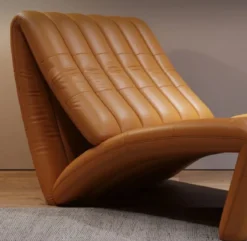 Casa Padrino Luxus Designer Leder Sessel Braun 75 x 135 x H. 80 cm - Echtleder Wohnzimmer Sessel - Hotel Sessel - Wohnzimmer Möbel - Hotel Möbel - Luxus Qualität - Made in Italy