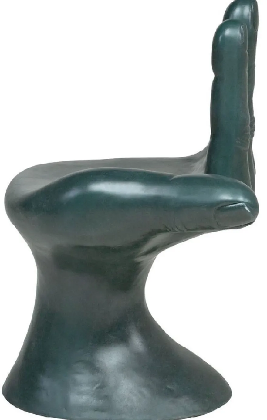 Casa Padrino Luxus Designer Stuhl Hand Ozeanblau 60 x 50 x H. 89 cm - Fiberglas Stuhl - Luxus Möbel - Designer Möbel - Fiberglas Möbel