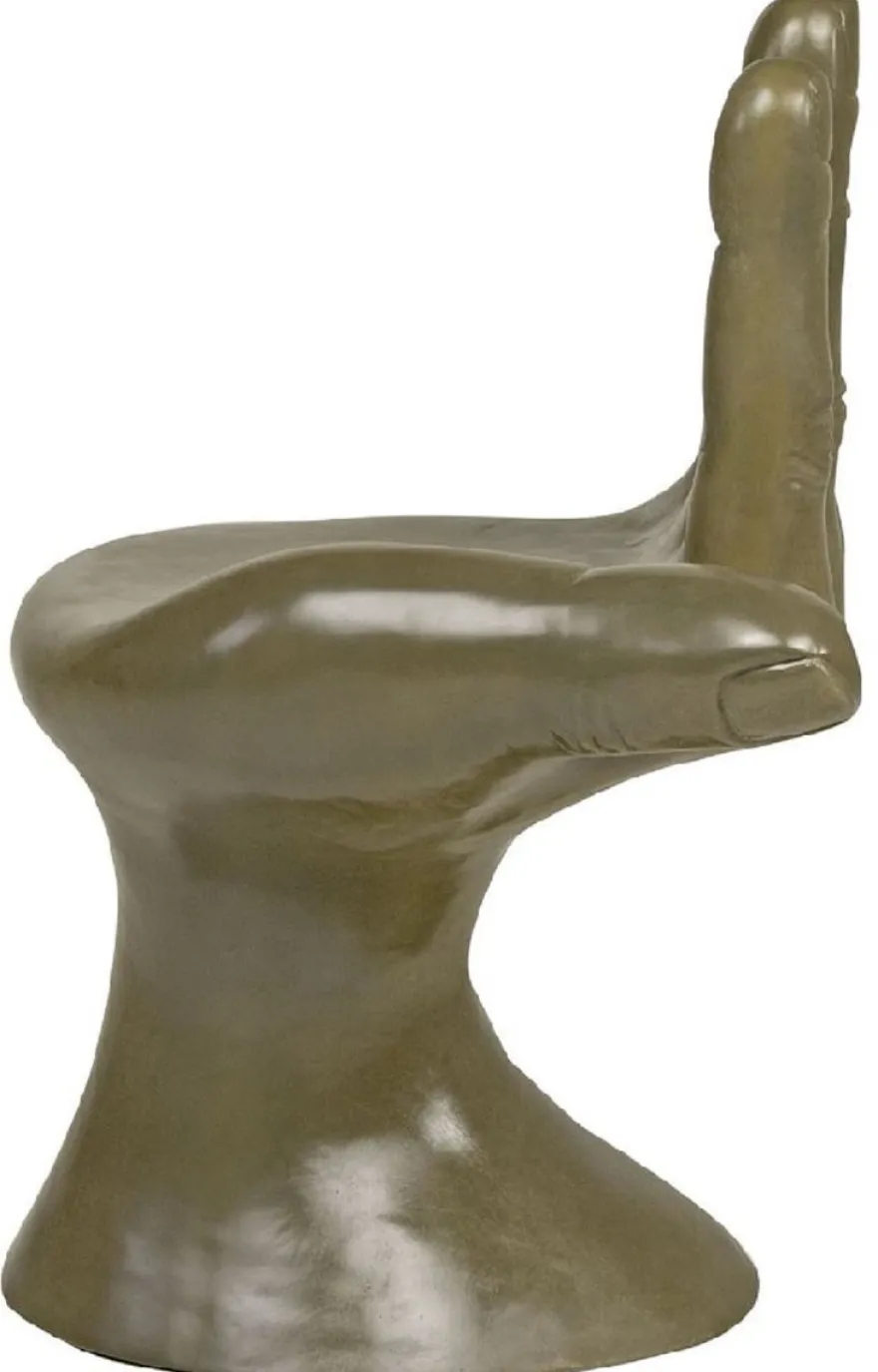 Casa Padrino Luxus Designer Stuhl Hand Moosgrün 60 x 50 x H. 89 cm - Fiberglas Stuhl - Luxus Möbel - Designer Möbel - Fiberglas Möbel