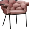 Casa Padrino Luxus Designer Sessel Rosa / Schwarz 81 x 64 x H. 75 cm - Wohnzimmer Sessel - Hotel Sessel - Wohnzimmer Möbel - Luxus Möbel - Wohnzimmer Einrichtung - Luxus Einrichtung - Möbel Luxus