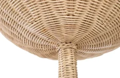 Casa Padrino Luxus Designer Stehleuchte Naturfarben Ø 60 x H. 225 cm - Runde Rattan Stehlampe - Wohnzimmer Stehleuchte - Luxus Leuchten - Luxus Stehleuchten