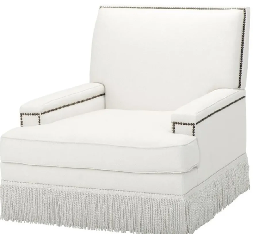 Casa Padrino Luxus Designer Sessel Weiß 90 x 102 x H. 90 cm - Wohnzimmer Möbel
