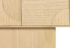 Casa Padrino Luxus Designer Sideboard Naturfarben 172,5 x 50 x H. 107,5 cm - Massivholz Schrank mit 4 Türen - Schlafzimmer Schrank - Wohnzimmer Schrank - Büro Schrank - Luxus Möbel