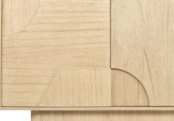 Casa Padrino Luxus Designer Sideboard Naturfarben 172,5 x 50 x H. 107,5 cm - Massivholz Schrank mit 4 Türen - Schlafzimmer Schrank - Wohnzimmer Schrank - Büro Schrank - Luxus Möbel