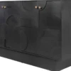 Casa Padrino Luxus Designer Sideboard Schwarz 172,5 x 50 x H. 107,5 cm - Massivholz Schrank mit 4 Türen - Schlafzimmer Schrank - Wohnzimmer Schrank - Büro Schrank - Luxus Möbel