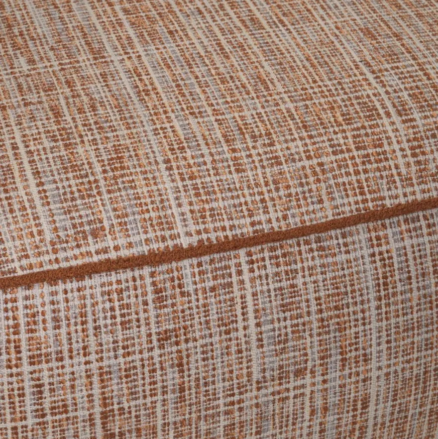 Casa Padrino Luxus Designer Sessel Rechte Seite Creme / Orange / Schwarz 90 x 85 x H. 82 cm - Wohnzimmer Sessel - Hotel Sessel - Wohnzimmer Möbel - Luxus Möbel - Wohnzimmer Einrichtung