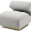 Casa Padrino Luxus Designer Sessel Grau / Messing 71 x 99 x H. 75 cm - Wohnzimmer Sessel - Hotel Sessel - Wohnzimmer Möbel - Hotel Möbel - Luxus Möbel - Luxus Einrichtung