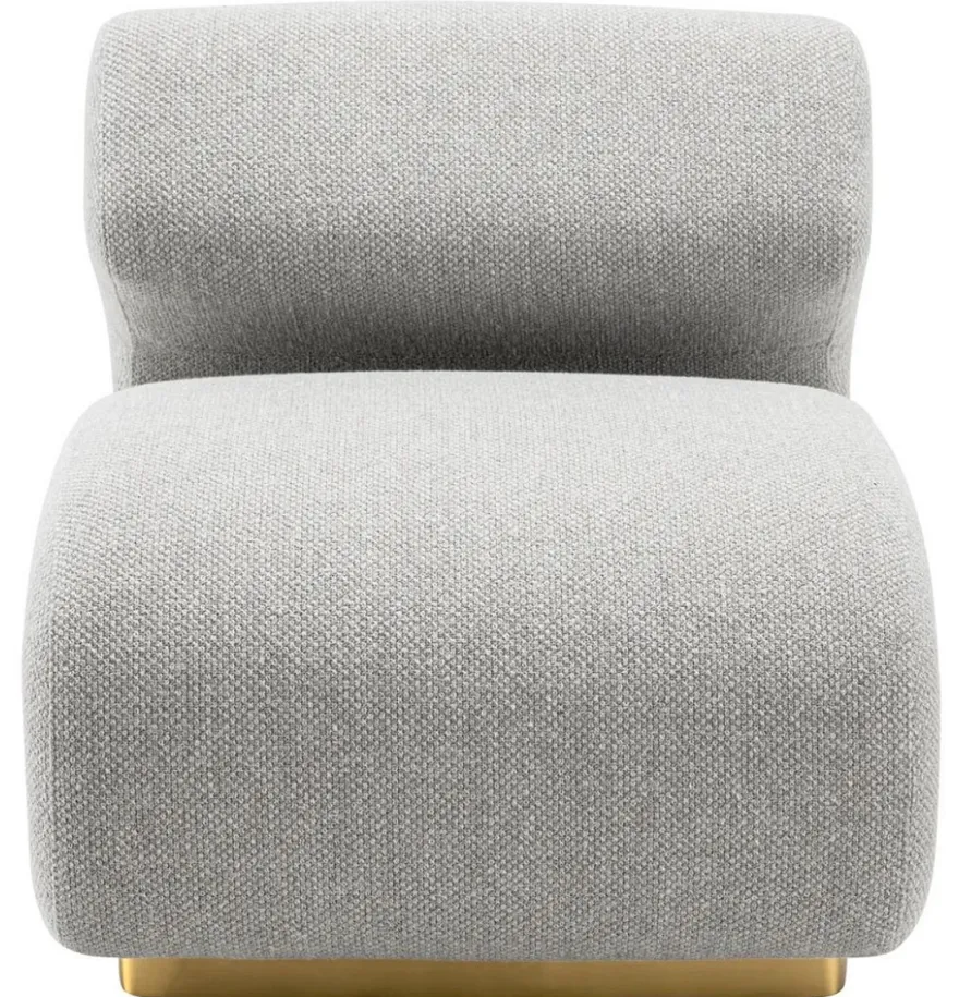 Casa Padrino Luxus Designer Sessel Grau / Messing 71 x 99 x H. 75 cm - Wohnzimmer Sessel - Hotel Sessel - Wohnzimmer Möbel - Hotel Möbel - Luxus Möbel - Luxus Einrichtung