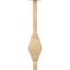 Casa Padrino Luxus Designer Stehleuchte Naturfarben Ø 70 x H. 177 cm - Runde Rattan Stehlampe - Wohnzimmer Stehleuchte - Luxus Leuchten - Luxus Stehleuchten