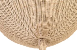 Casa Padrino Luxus Designer Stehleuchte Naturfarben Ø 70 x H. 177 cm - Runde Rattan Stehlampe - Wohnzimmer Stehleuchte - Luxus Leuchten - Luxus Stehleuchten