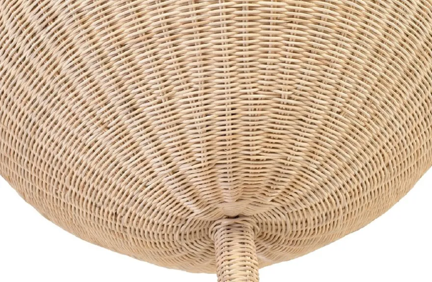 Casa Padrino Luxus Designer Stehleuchte Naturfarben Ø 70 x H. 177 cm - Runde Rattan Stehlampe - Wohnzimmer Stehleuchte - Luxus Leuchten - Luxus Stehleuchten