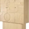 Casa Padrino Luxus Designer Schrank Naturfarben 130 x 45 x H. 190 cm - Massivholz Regalschrank mit 3 Türen - Schlafzimmer Schrank - Wohnzimmer Schrank - Büro Schrank - Luxus Möbel