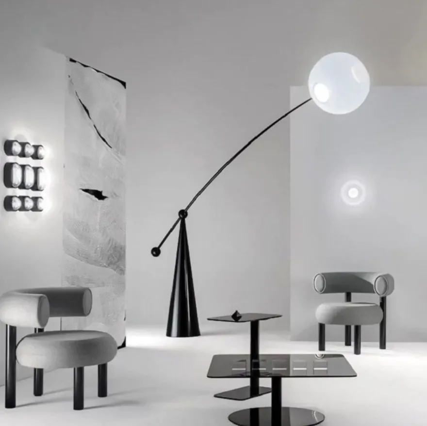 Casa Padrino Luxus Designer Stehleuchte Matt Schwarz 156 x H. 176 cm - Schwenkbare LED Stehlampe - Luxus LED Stehleuchten - Luxus LED Leuchten - Luxus Möbel - Luxus Einrichtung
