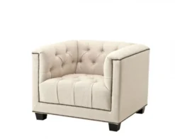 Casa Padrino Luxus Designer Sessel - Klassisches Polstermöbel in Panama Natural & Hellgrau, 94 x 85 x 73 cm