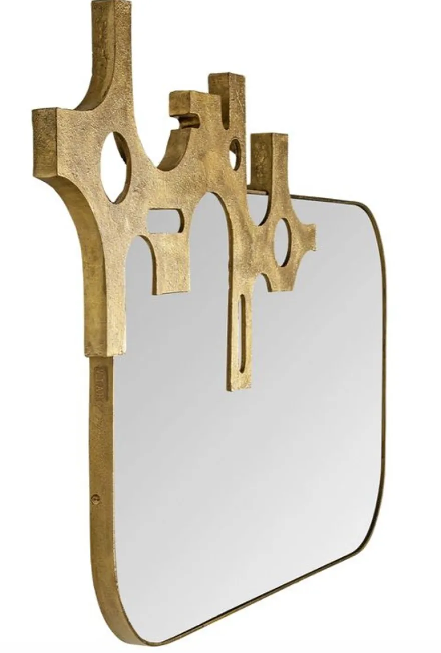 Casa Padrino Luxus Designer Spiegel Bronze - Gold Optik 81 x 54 cm - Art Design
