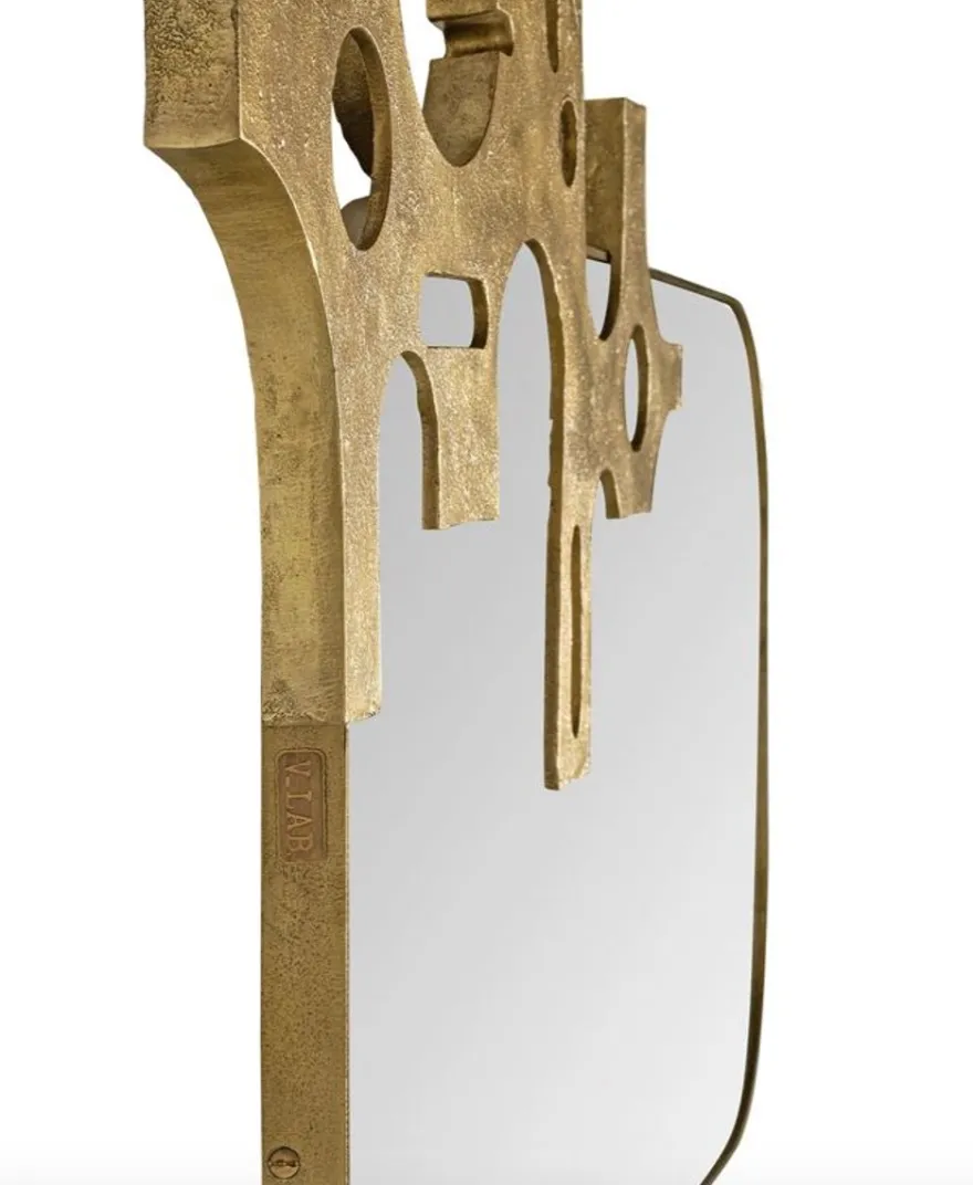Casa Padrino Luxus Designer Spiegel Bronze - Gold Optik 81 x 54 cm - Art Design