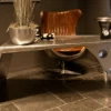 Casa Padrino Luxus Designer Schreibtisch Aviator Desk Aluminium Flugzeug Flügel Art Deco Vintage Plane