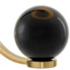 Casa Padrino Luxus Designer Tischleuchte in Schwarz Gold und Weiß, 48 x H. 80 cm - Limited Edition