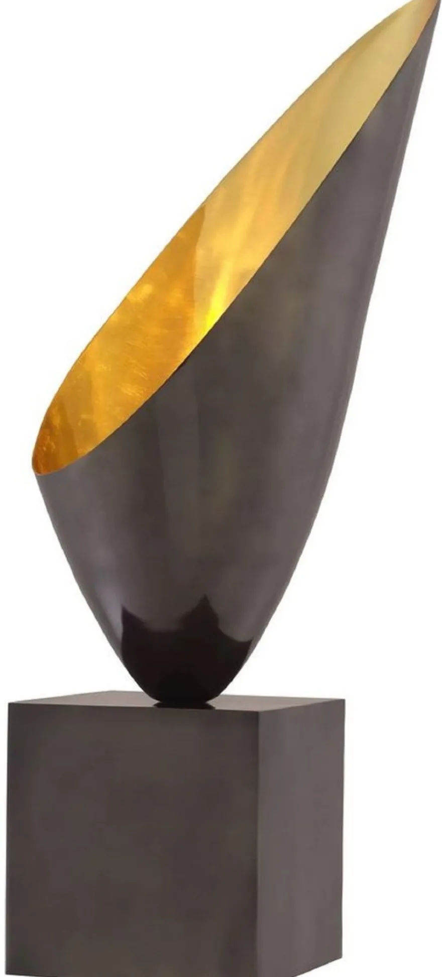 Casa Padrino Luxus Designer Tischleuchte Rotguss / Gold / Schwarz 30 x H. 70,5 cm - Elegante Schreibtischleuchte mit Granitsockel - Luxus Leuchten - Luxus Möbel - Luxus Interior