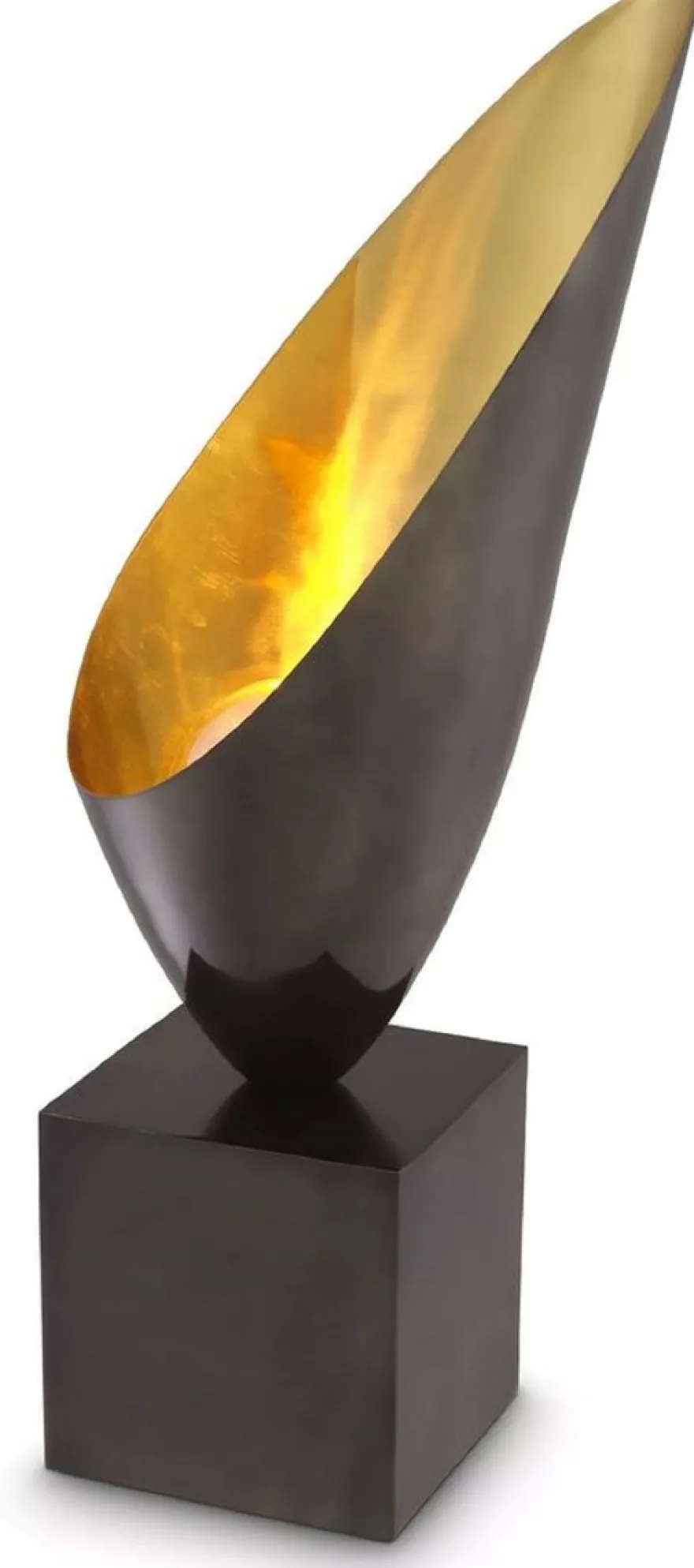 Casa Padrino Luxus Designer Tischleuchte Rotguss / Gold / Schwarz 30 x H. 70,5 cm - Elegante Schreibtischleuchte mit Granitsockel - Luxus Leuchten - Luxus Möbel - Luxus Interior