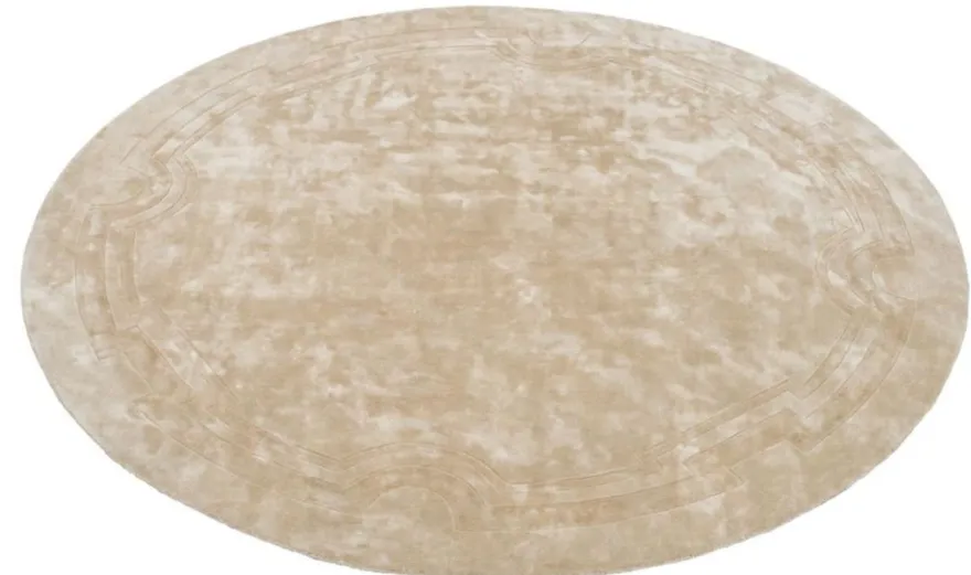 Casa Padrino Luxus Designer Teppich Beige Durchmesser 280 cm - Limited Edition