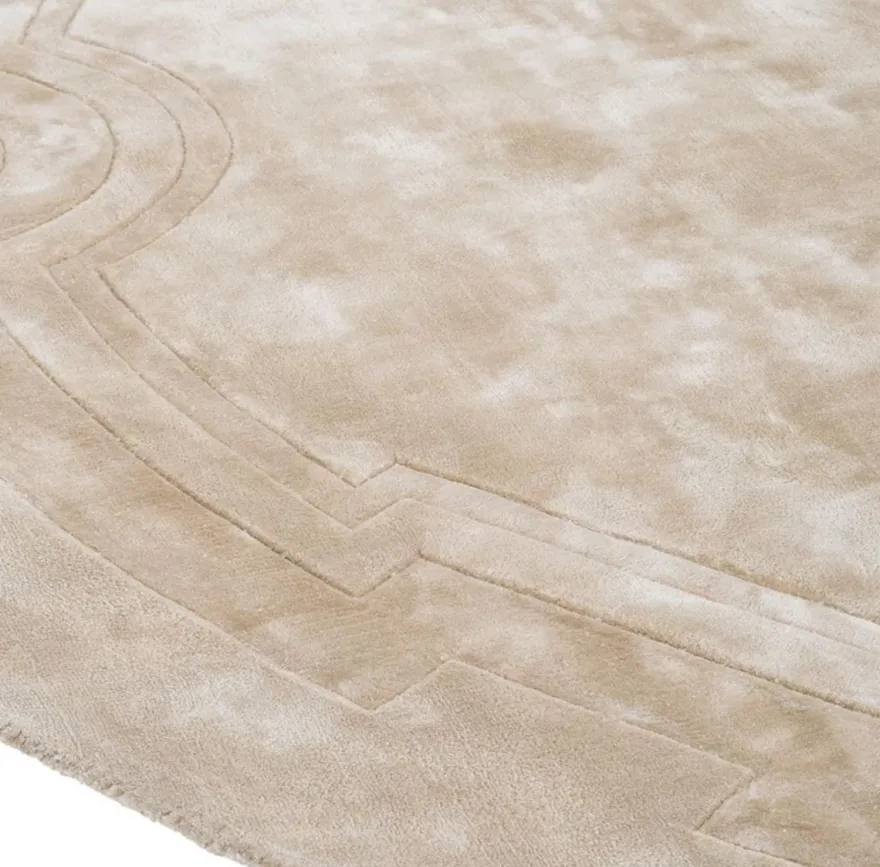 Casa Padrino Luxus Designer Teppich Beige Durchmesser 280 cm - Limited Edition