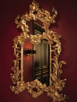 Casa Padrino Luxus Designer Wandspiegel Barock Stil Gold Blatt 124 x H 190 cm