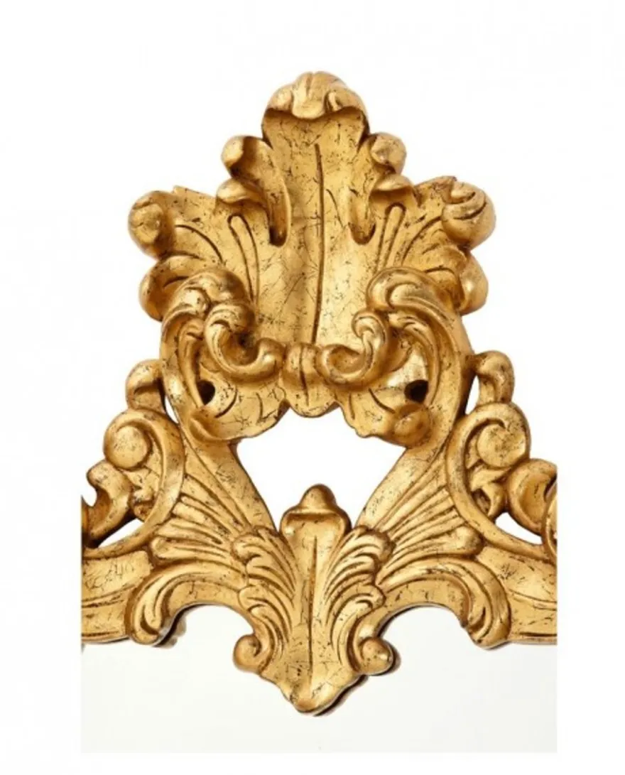 Casa Padrino Luxus Designer Wandspiegel Barock Stil Gold Blatt 124 x H 190 cm