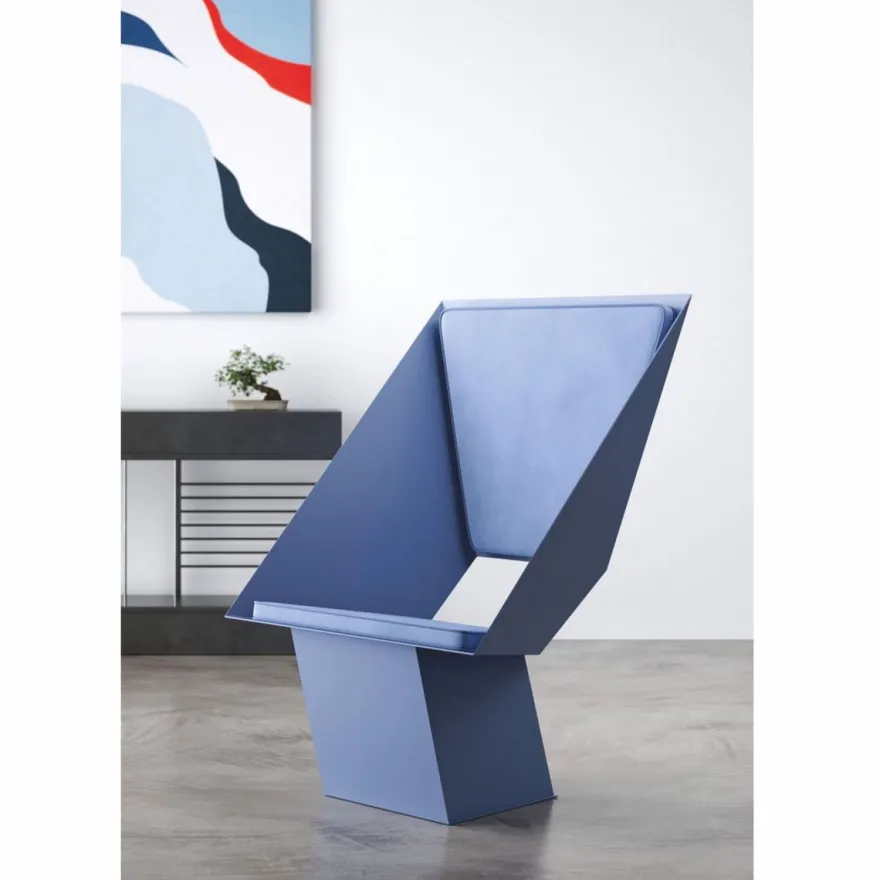Casa Padrino Luxus Designer Wohnzimmer & Hotel Metall Sessel Blau - Made in Italy