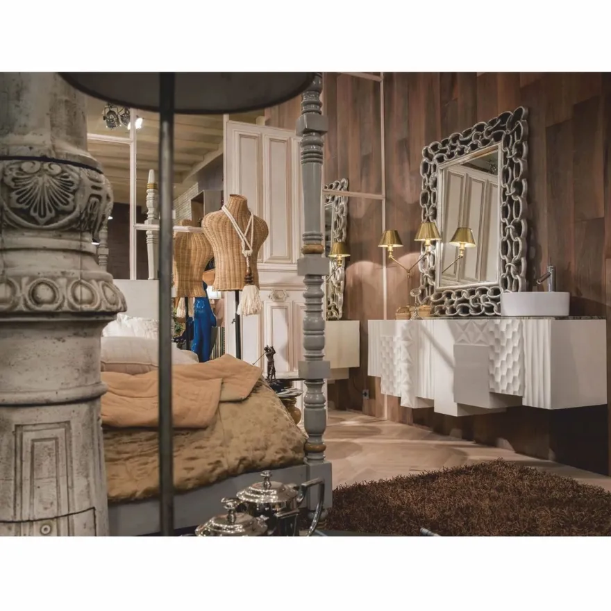 Casa Padrino Luxus Designer Waschbecken Hängeschrank Hochglanz Weiß 170 cm