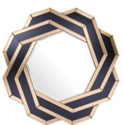 Casa Padrino Luxus Designer Wandspiegel Amber Gold 90 x 90 cm - Hochwertiger Spiegel aus Edelstahl
