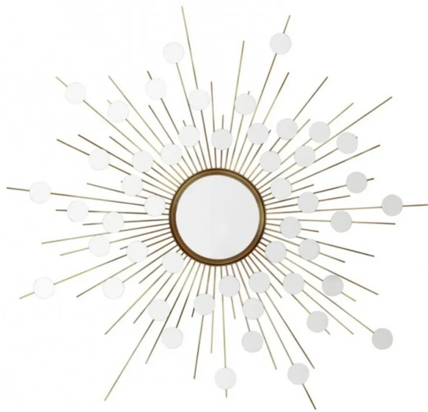 Casa Padrino Luxus Designer Wandspiegel Sunshine Gold 155 x 155 cm - Wandspiegel im modernen Design