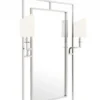Casa Padrino Luxus Designer Wandspiegel in Nickel mit Beleuchtung 113 x H 140 cm