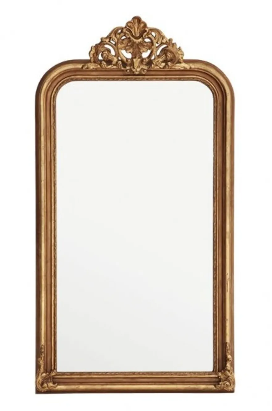 Casa Padrino Luxus Designer Wandspiegel im Barock Stil, Antik Gold Blatt, 90 x H 170 cm