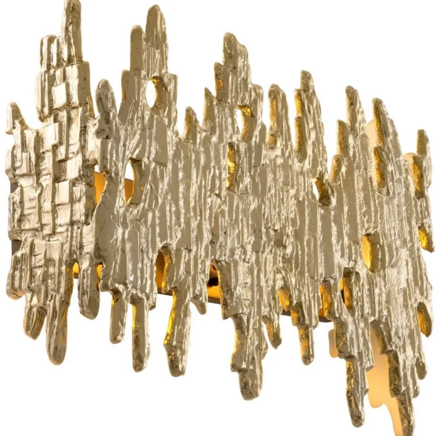 Casa Padrino Luxus Designer Wandleuchte Gold 41,5 x 10,5 x H. 27 cm - Wohnzimmer Wandleuchte - Hotel Wandleuchte - Restaurant Wandleuchte - Luxus Leuchten - Luxus Interior