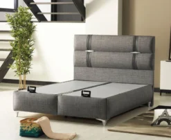 Casa Padrino Luxus Doppelbett Grau - Modernes Massivholz Bett - Moderne Schlafzimmer & Hotel Möbel - Luxus Kollektion