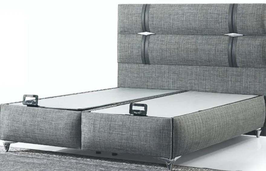 Casa Padrino Luxus Doppelbett Grau - Modernes Massivholz Bett - Moderne Schlafzimmer & Hotel Möbel - Luxus Kollektion