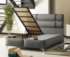 Casa Padrino Luxus Doppelbett Grau - Modernes Massivholz Bett - Moderne Schlafzimmer & Hotel Möbel - Luxus Kollektion