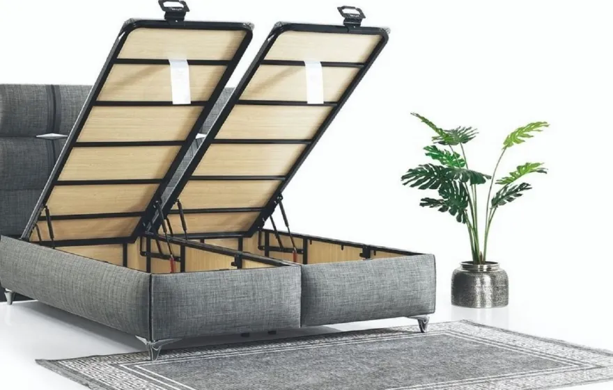 Casa Padrino Luxus Doppelbett Grau - Modernes Massivholz Bett - Moderne Schlafzimmer & Hotel Möbel - Luxus Kollektion