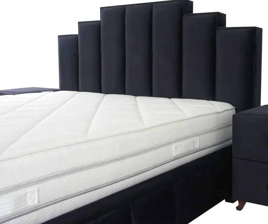 Casa Padrino Luxus Doppelbett Lila / Braun - Verschiedene Größen - Modernes Bett mit Matratze - Schlafzimmer Möbel