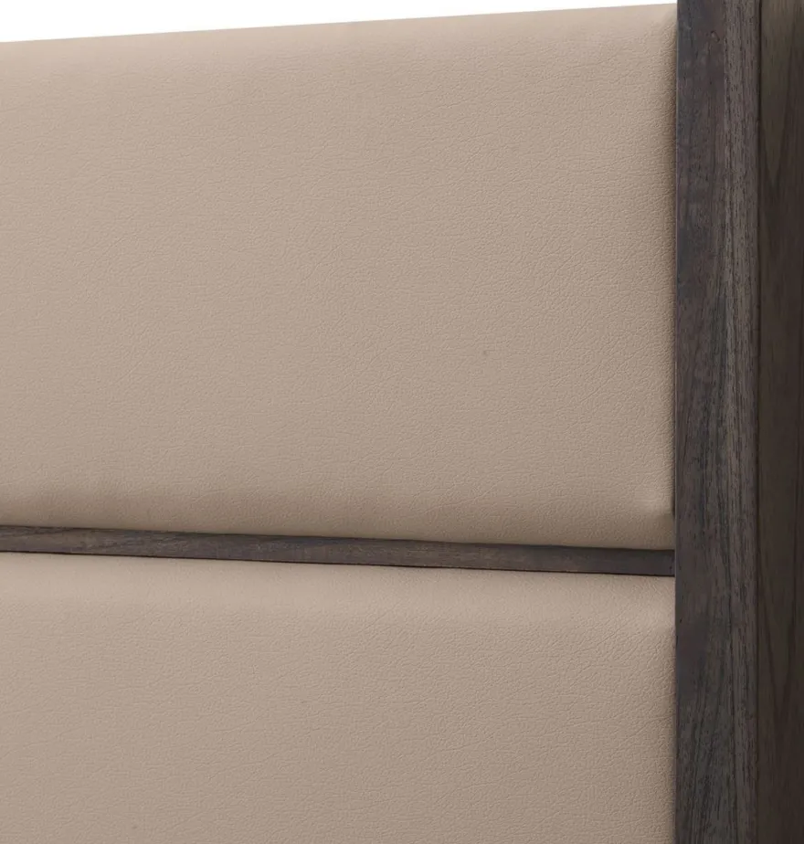 Casa Padrino Luxus Doppelbett Rahmen mit Kopfteil Grau / Dunkelbraun 205,5 x 225 x H. 150,5 cm - Schlafzimmer Möbel - Hotel Möbel - Luxus Qualität