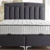 Casa Padrino Luxus Doppelbett Lila / Weiß - Verschiedene Größen - Massivholz Bett mit Kopfteil und Matratze - Schlafzimmer Möbel - Hotel Möbel - Luxus Möbel