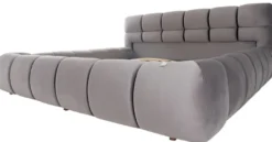 Casa Padrino Luxus Doppelbett Grau - Verschiedene Größen - Modernes Bett mit Kopfteil und Lattenrost - Moderne Schlafzimmer Möbel