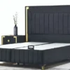 Casa Padrino Luxus Doppelbett Schwarz / Gelbgold - Modernes Massivholz Bett - Moderne Schlafzimmer & Hotel Möbel - Luxus Kollektion