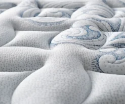 Casa Padrino Luxus Doppelbett Blau / Weiß / Silber 180 x 200 cm - Massivholz Bett mit Kopfteil und Matratze - Schlafzimmer Möbel - Hotel Möbel - Luxus Möbel - Luxus Einrichtung