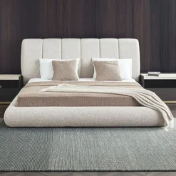 Casa Padrino Luxus Doppelbett Hellgrau 180x200 cm - Schlafzimmer & Hotel Möbel