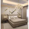 Casa Padrino Luxus Doppelbett Beige / Gold / Silber - Hotel & Schlafzimmer Möbel