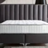 Casa Padrino Luxus Doppelbett Grau / Silber - Verschiedene Größen - Massivholz Bett mit Kopfteil und Matratze - Schlafzimmer Möbel - Hotel Möbel - Luxus Möbel