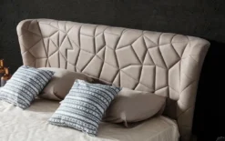Casa Padrino Luxus Doppelbett Grau / Braun / Kupfer 193 x 225 x H. 115 cm - Massivholz Bett - Schlafzimmer Möbel - Hotel Möbel - Luxus Möbel - Luxus Einrichtung